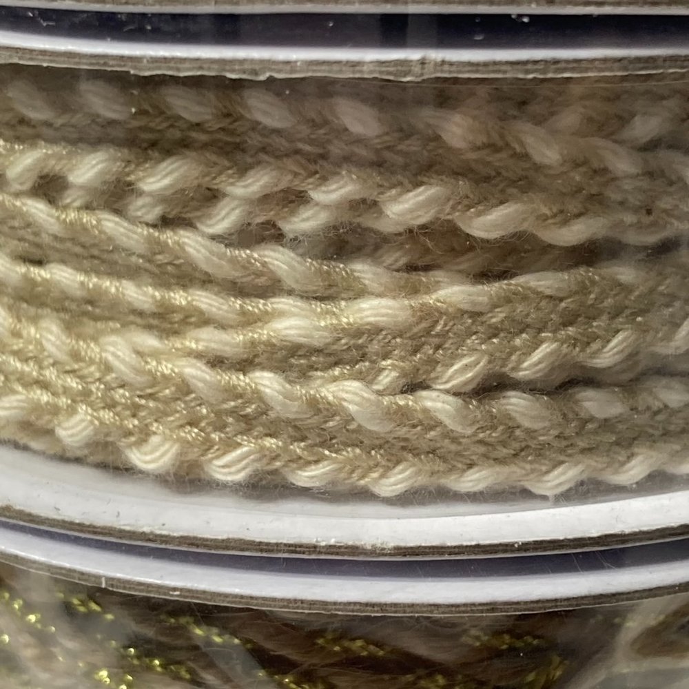 Gold Metallic Natural Color Coordinated Trim Ribbon 5 Rolls 2 Yards - Picture 3 of 13